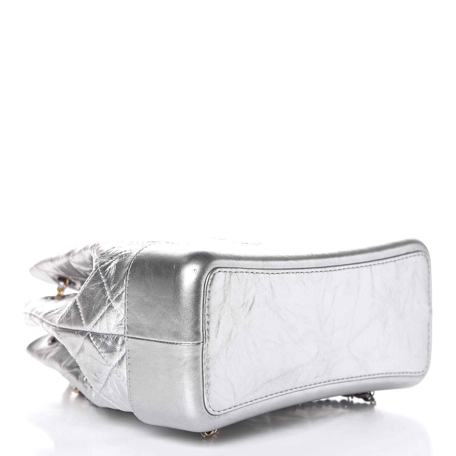 Chanel Metallic Crumpled Calfskin Quilted Gabrielle Backpack Silver 4 of 8