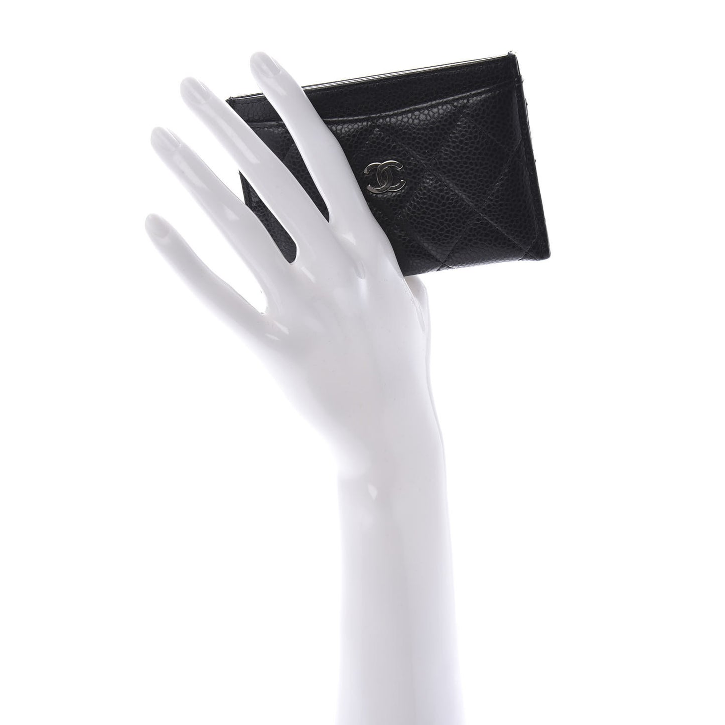 Caviar Quilted Card Holder Black