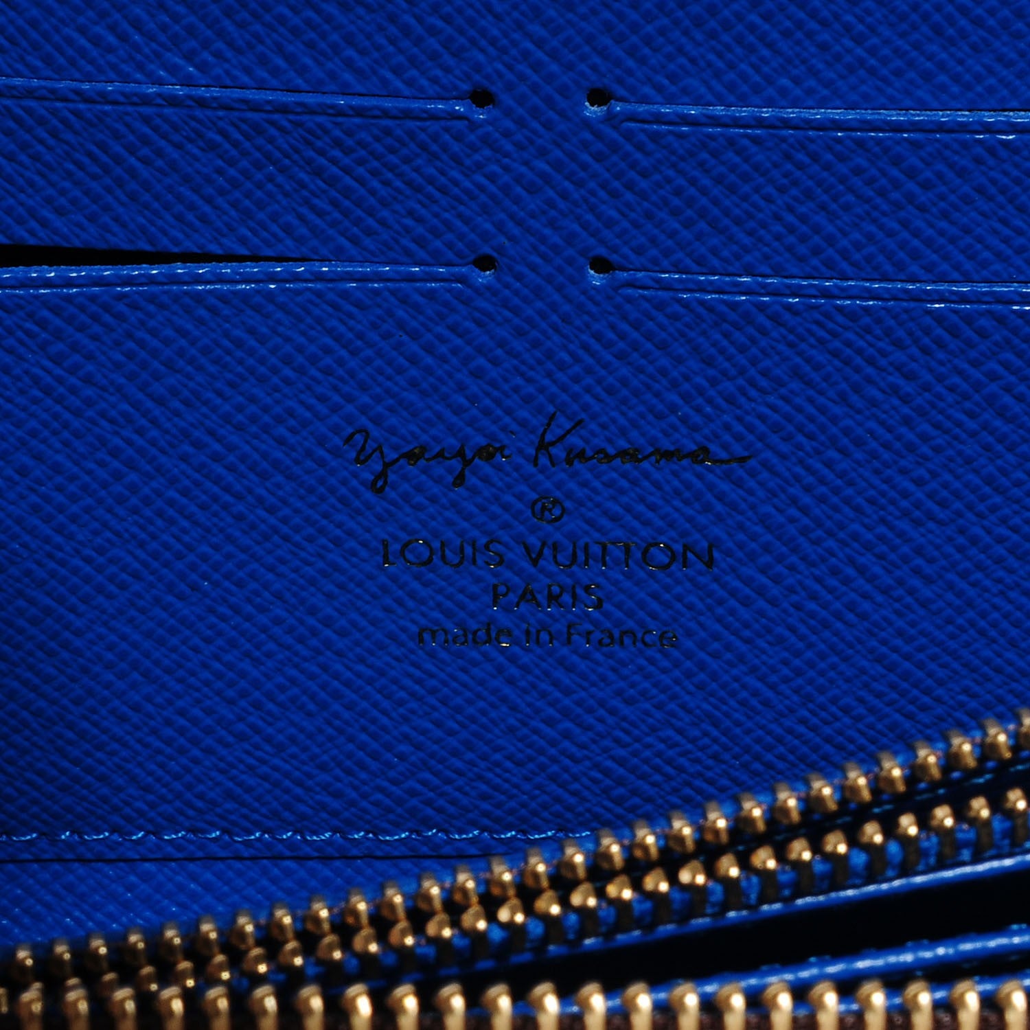 Louis Vuitton Monogram Kusama Pumpkin Dots Zippy Wallet Blue 6 of 8