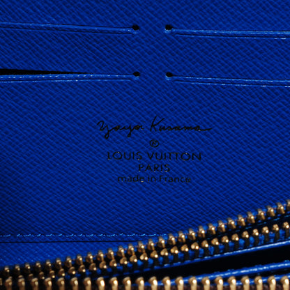 Louis Vuitton Monogram Kusama Pumpkin Dots Zippy Wallet Blue 6 of 8