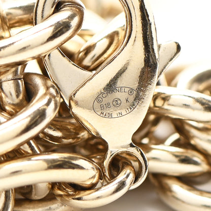 Chanel Crystal Logo Chain Belt Gold Black 3 of 3