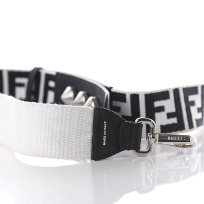 Fendi Fabric Calfskin FF Reloaded Strap You White Black 4 of 7