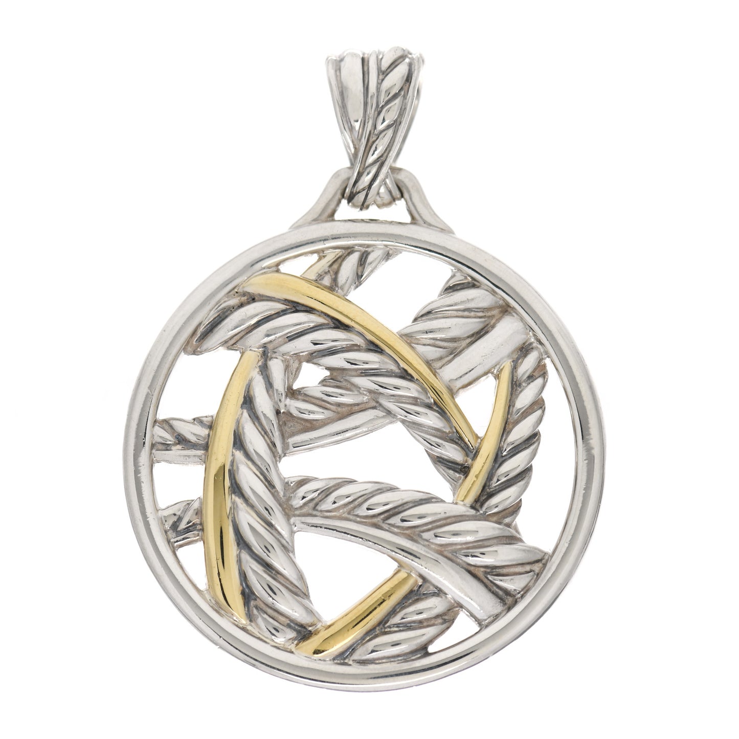 Sterling Silver 18K Yellow Gold Papyrus Enhancer Pendant