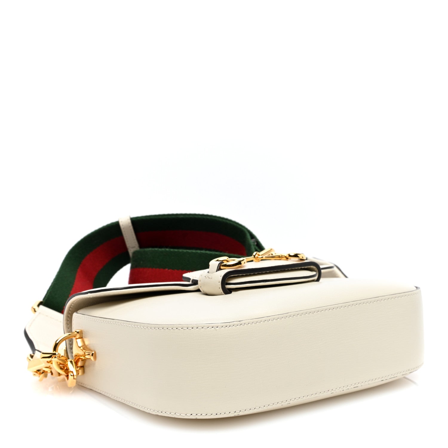 Gucci Azalea Calfskin Web Mini Horsebit 1955 Shoulder Bag Mystic White 4 of 10