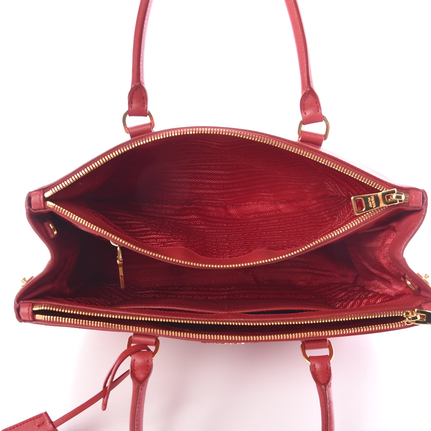 Prada Saffiano Medium Galleria Double Zip Tote Fuoco 8 of 10