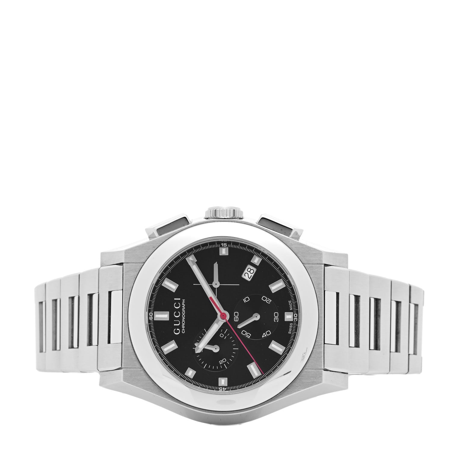 Gucci Stainless Steel 40mm Pantheon Chronograph Quartz Watch Black 2 of 4