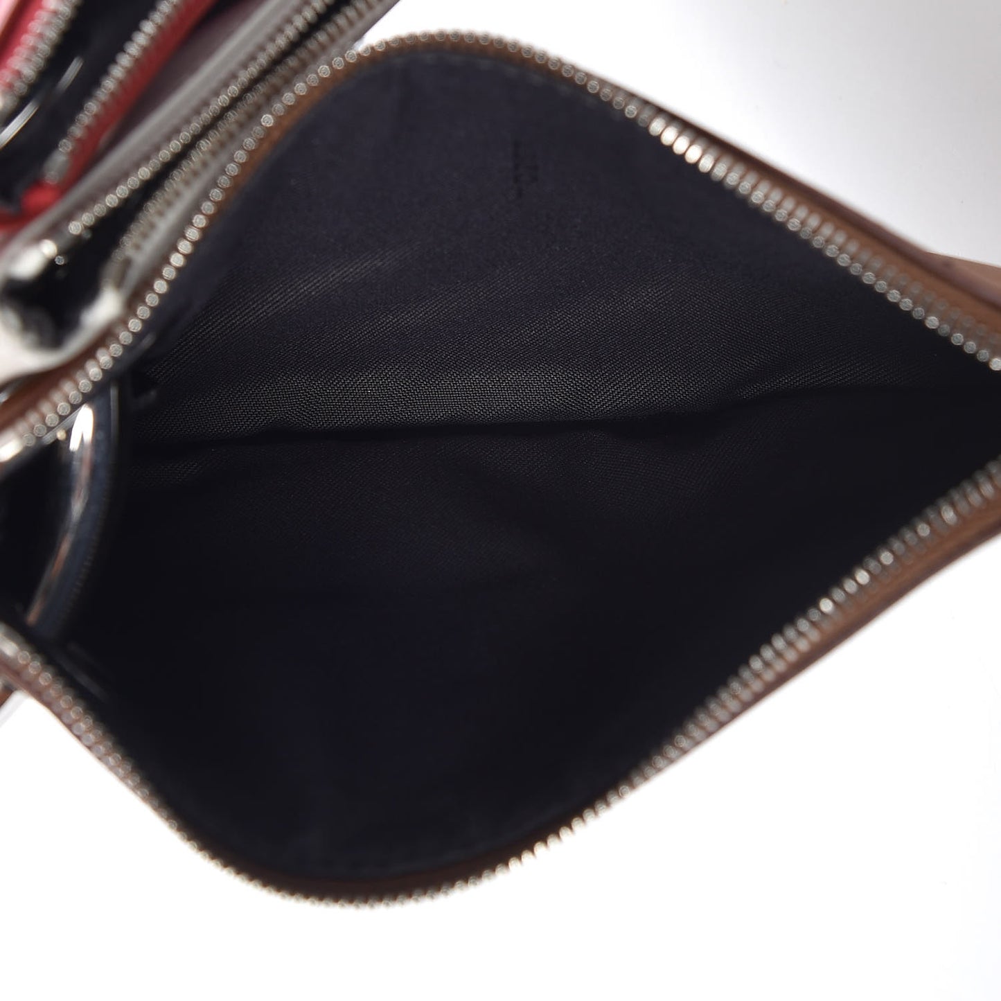 Vitello Century Opaco F is Fendi Tri-Color Triplette Pouch Set Corteccia White Ice Fragola