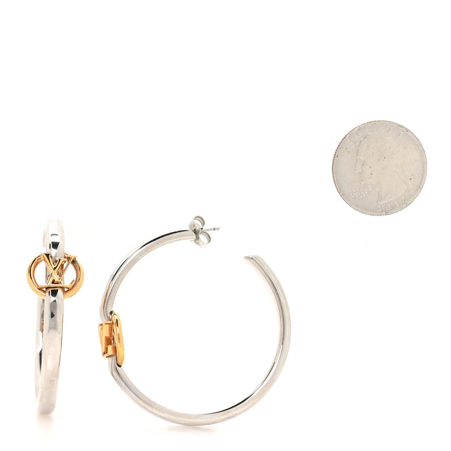 Louis Vuitton My LV Hoop Earrings Silver 2 of 5