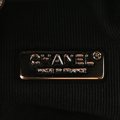 Chanel Tweed Pearl Studded Vanity Wrist Case With Chain Black Multicolor 6 of 11