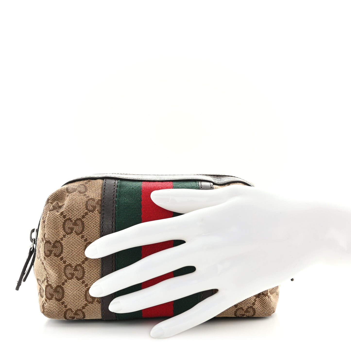 Monogram Web Small Cosmetic Case Dark Brown