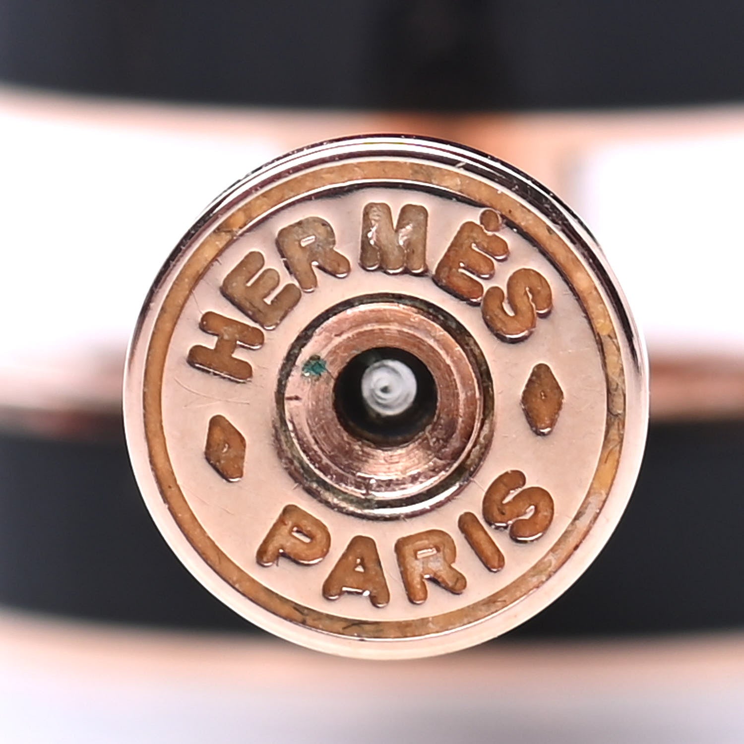 Hermes Rose Gold Lacquered Pop H Earrings Black 4 of 4