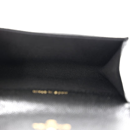 Chanel Caviar Quilted Crystal Enamel CC Flap Card Holder Black 5 of 8
