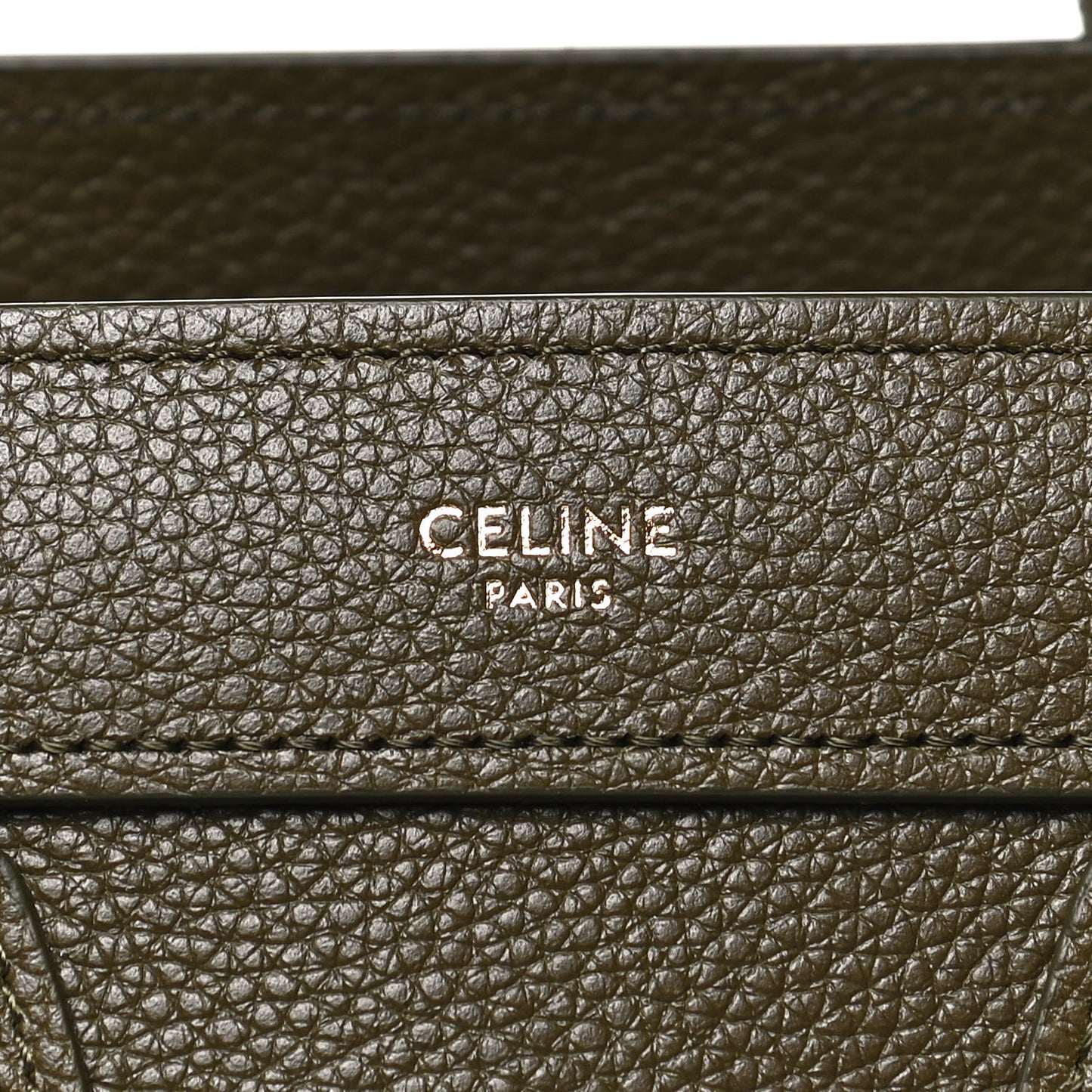 Drummed Calfskin Nano Luggage Dark Olive