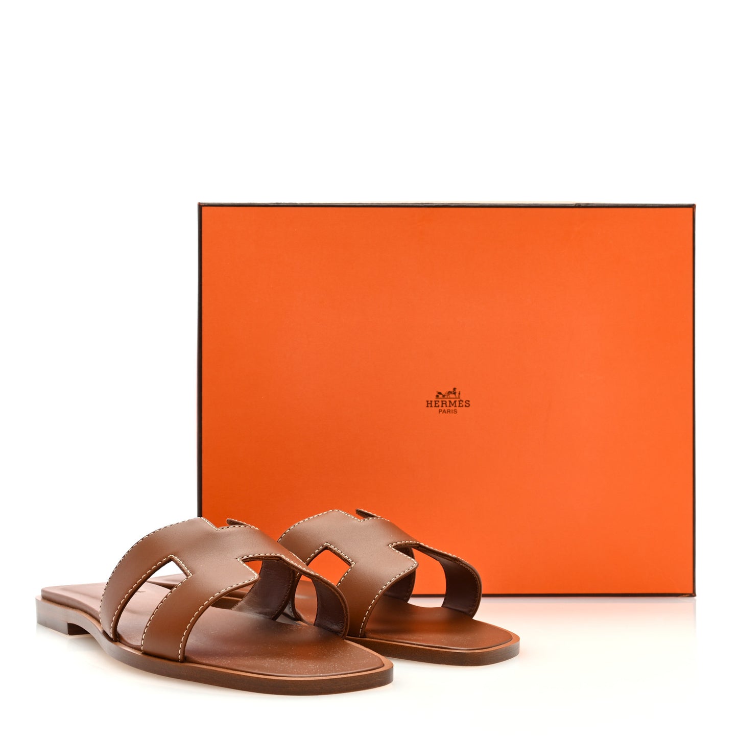 Box Calfskin Oran Sandals 37 Gold