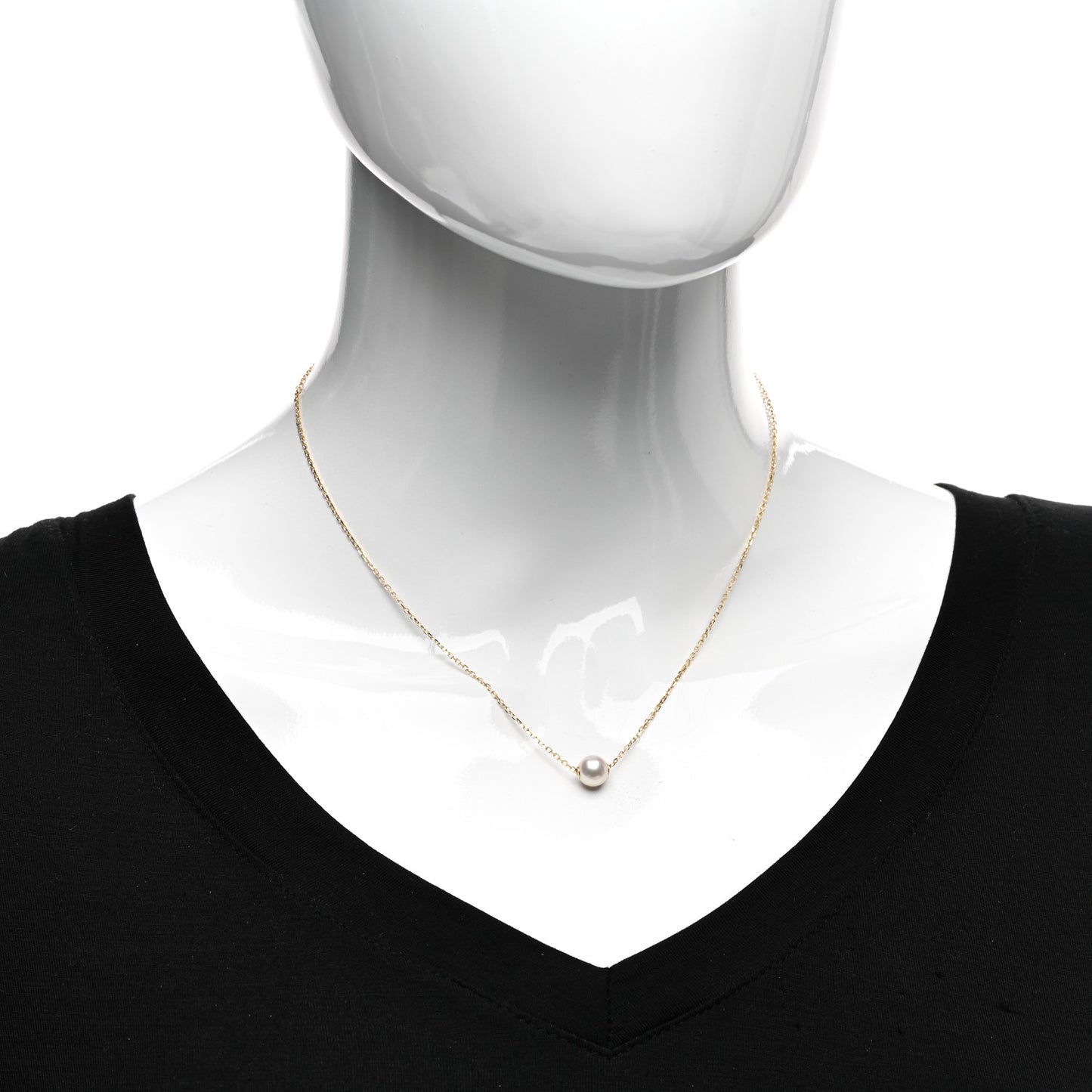 18K Yellow Gold Akoya Pearl 6mm Single Pendant Necklace