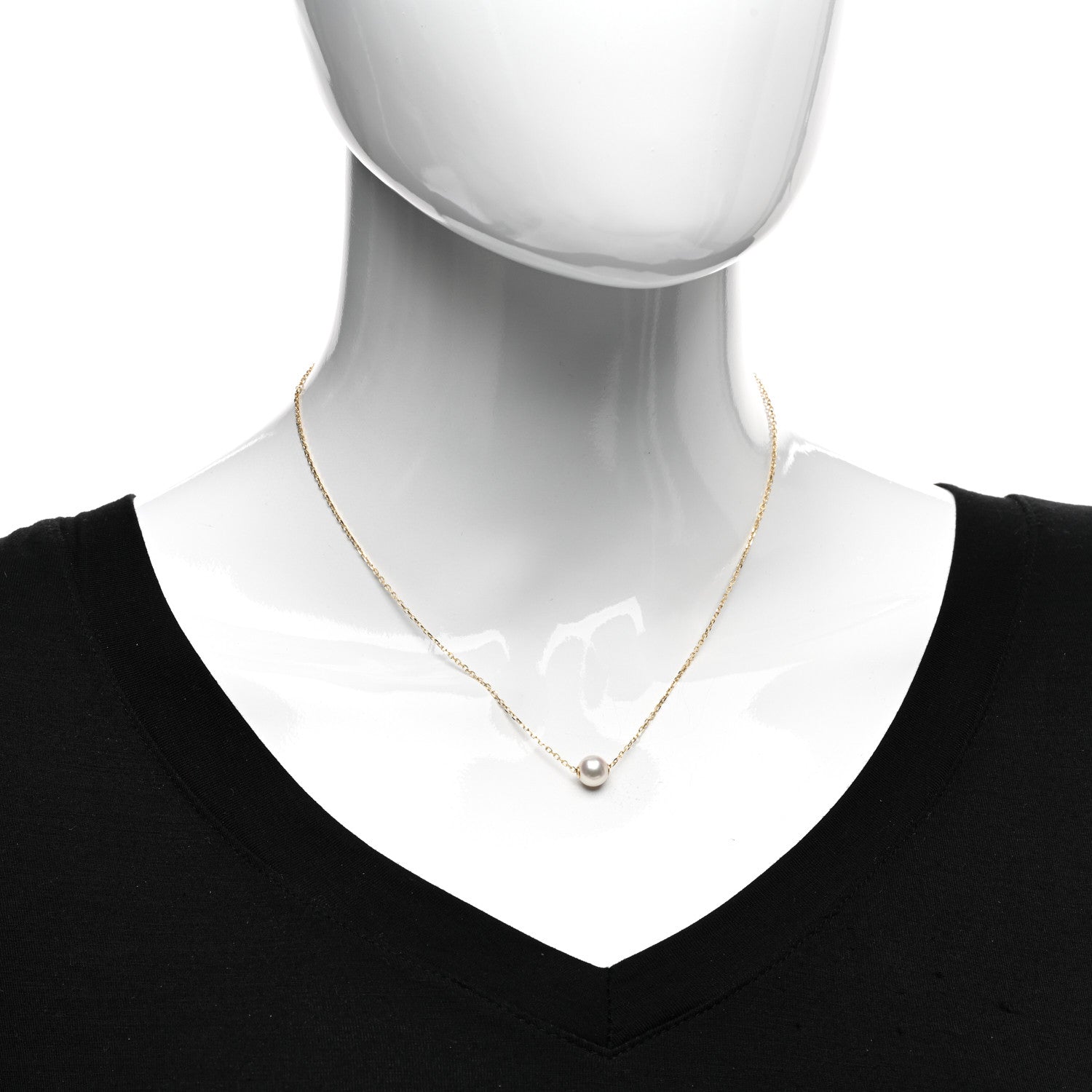 Mikimoto 18K Yellow Gold Akoya Pearl 6mm Single Pendant Necklace 2 of 5