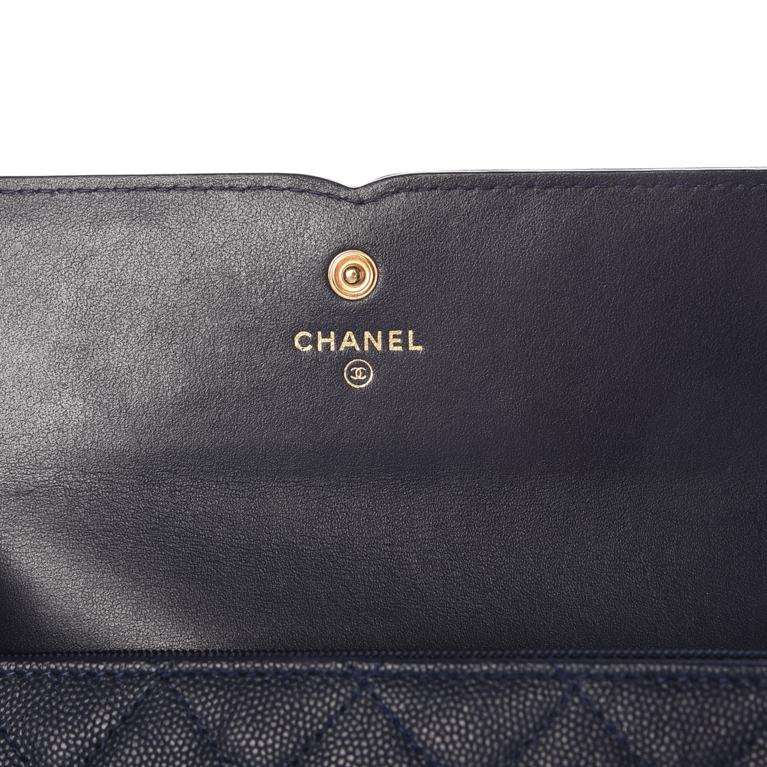Chanel Caviar Quilted Filigree Flap Wallet Navy 6 of 10