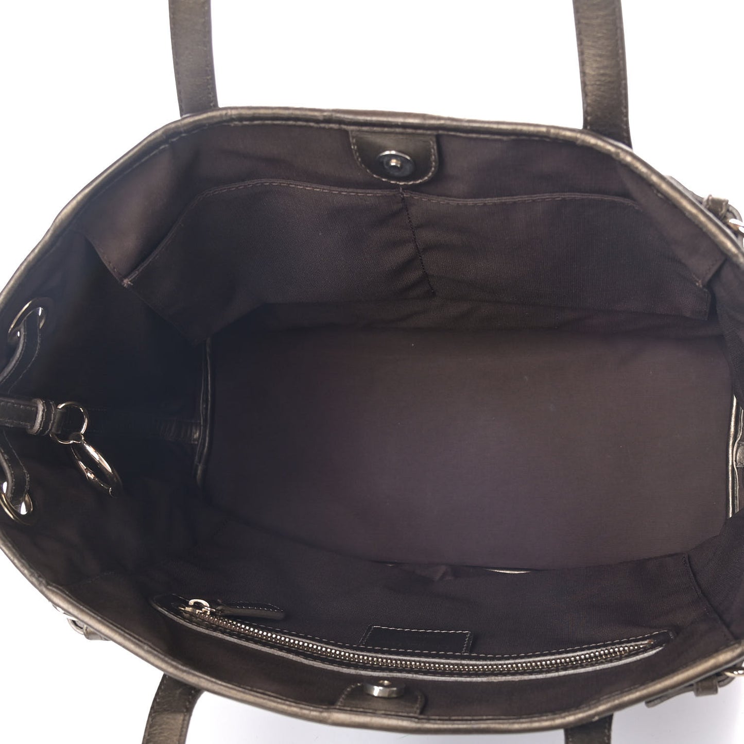 Metallic Canvas Cannage Small Panarea Tote Brown