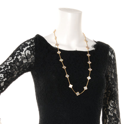 Van Cleef & Arpels 18K Yellow Gold Mother of Pearl 20 Motifs Vintage Alhambra Necklace 2 of 8