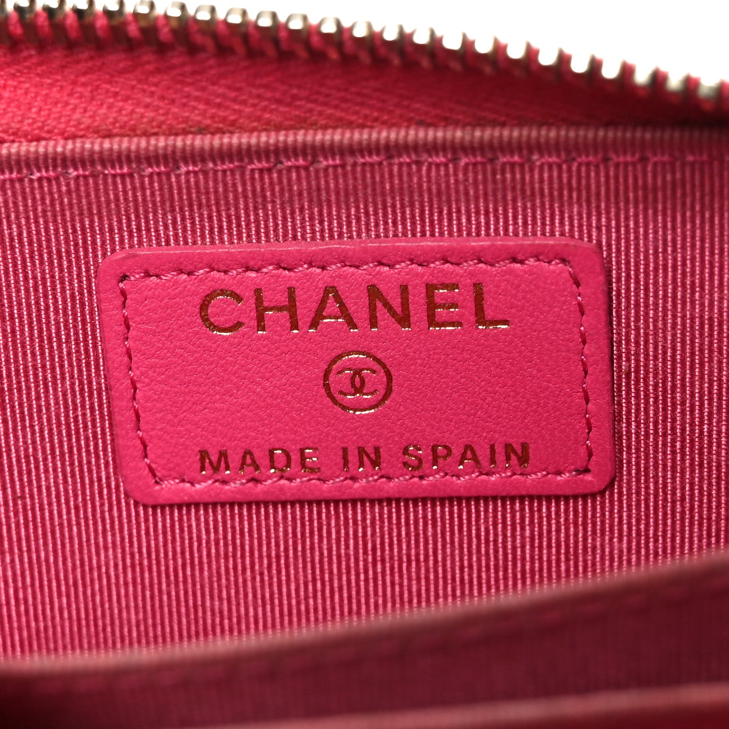 Chanel Lambskin Quilted Zip Coin Purse Fuchsia 6 of 9