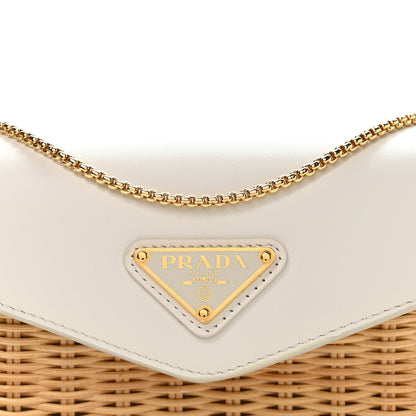 Prada Midollino City Calfskin Mini Bag Naturale White 8 of 11