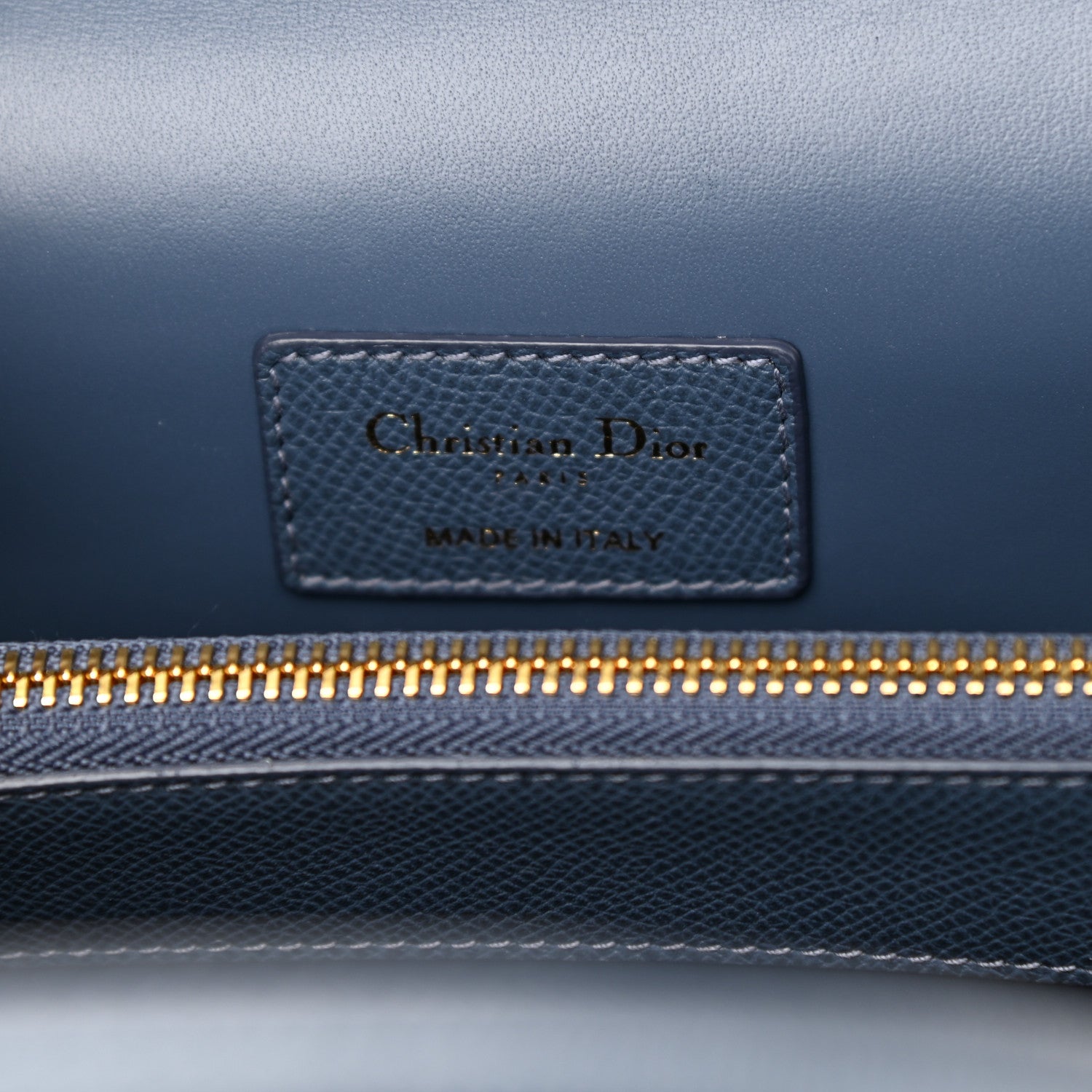 Christian Dior Grained Calfskin Large St. Honore Tote Blue 6 of 7