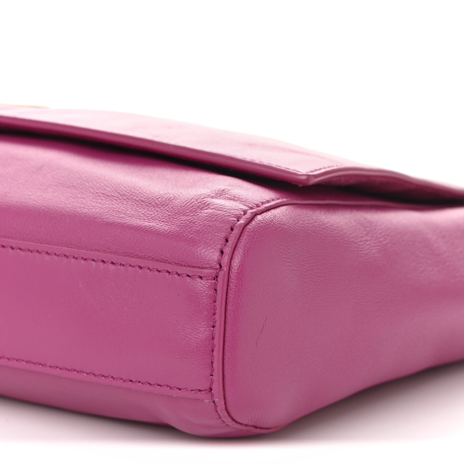 Saint Laurent Smooth Calfskin Suede Medium Reversible Monogram Kate Satchel Rose Rubis 30 of 35