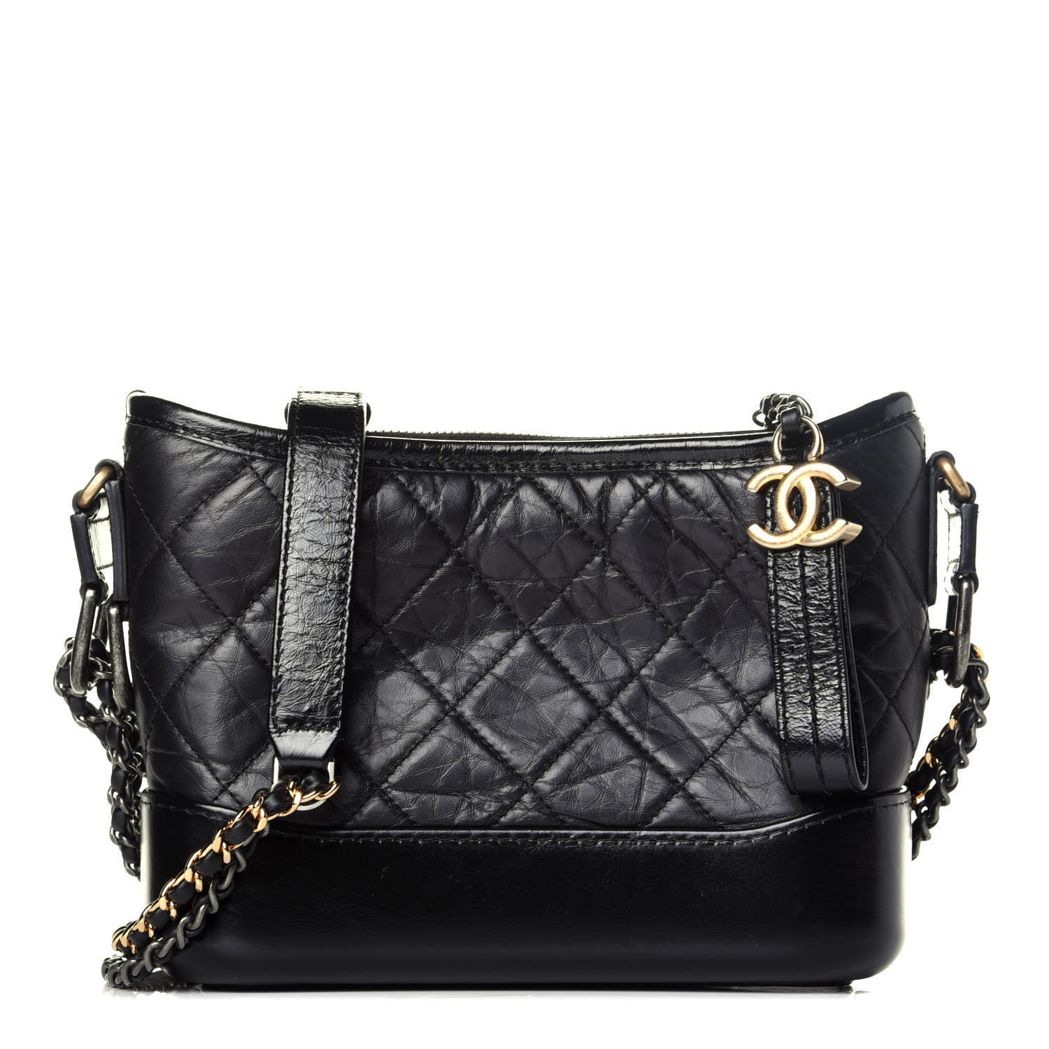 Chanel Aged Calfskin Quilted Small Gabrielle Hobo Black 1 of 10