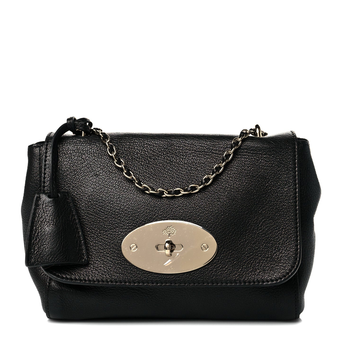 Glossy Goatskin Small Lily Flap Black