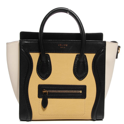 Celine Smooth and Velluto Calfskin Nano Tri-Color Luggage Vanilla 1 of 8