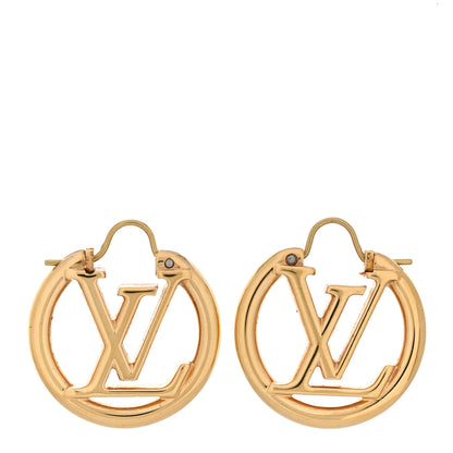 Louis Vuitton Metal Small Louise Hoop Earrings Gold 1 of 5