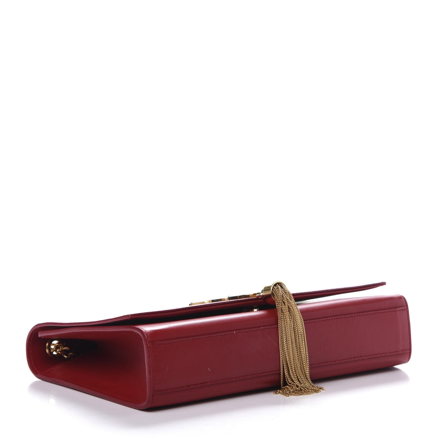 Smooth Calfskin Medium Classic Monogram Kate Tassel Satchel Lipstick Red