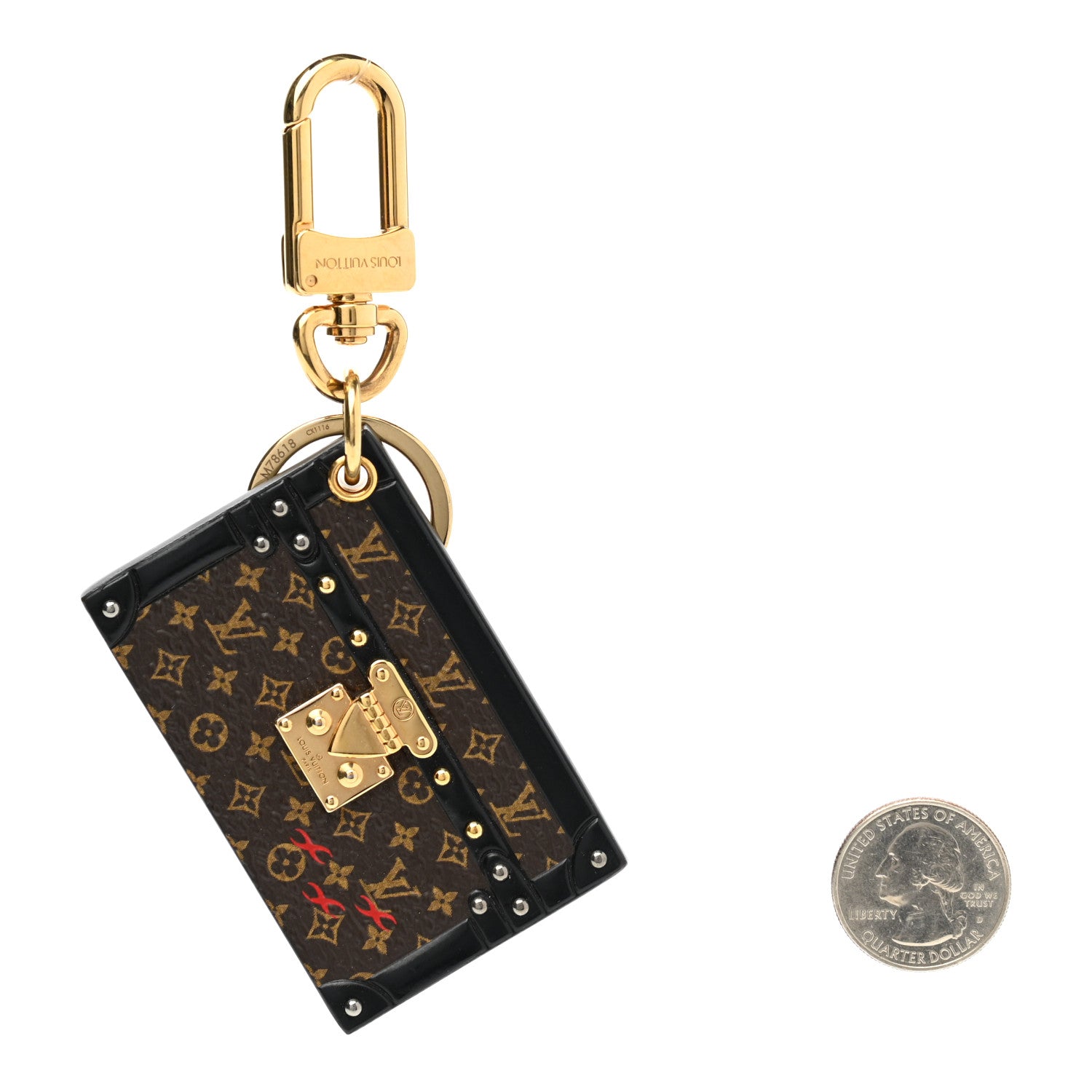 Louis Vuitton Petite Malle Bag Charm Key Holder Brown 2 of 5