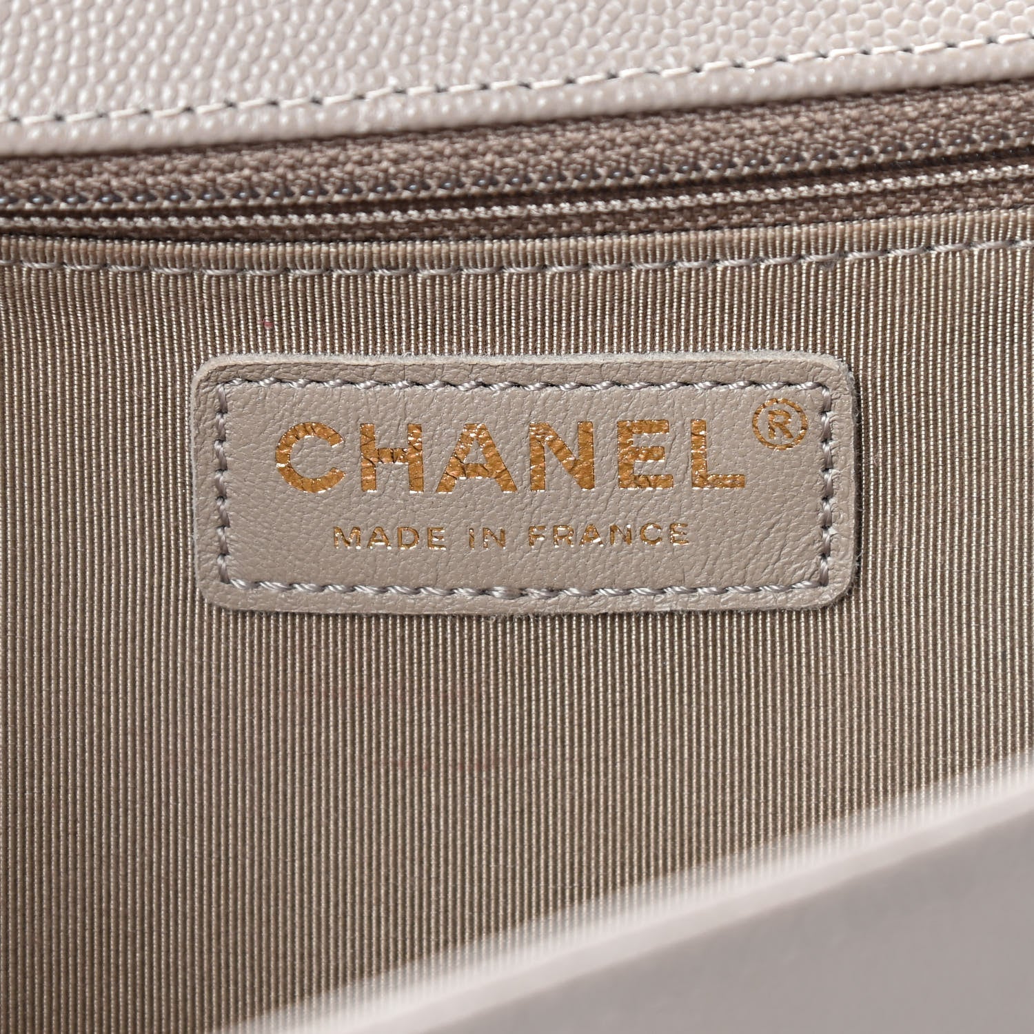 Chanel Caviar Quilted New Medium Boy Flap Dark Beige 7 of 10