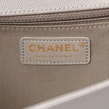 Chanel Caviar Quilted New Medium Boy Flap Dark Beige 7 of 10