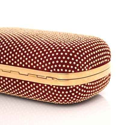 Alexander McQueen Suede Studded Skull Box Clutch Red 11 of 14