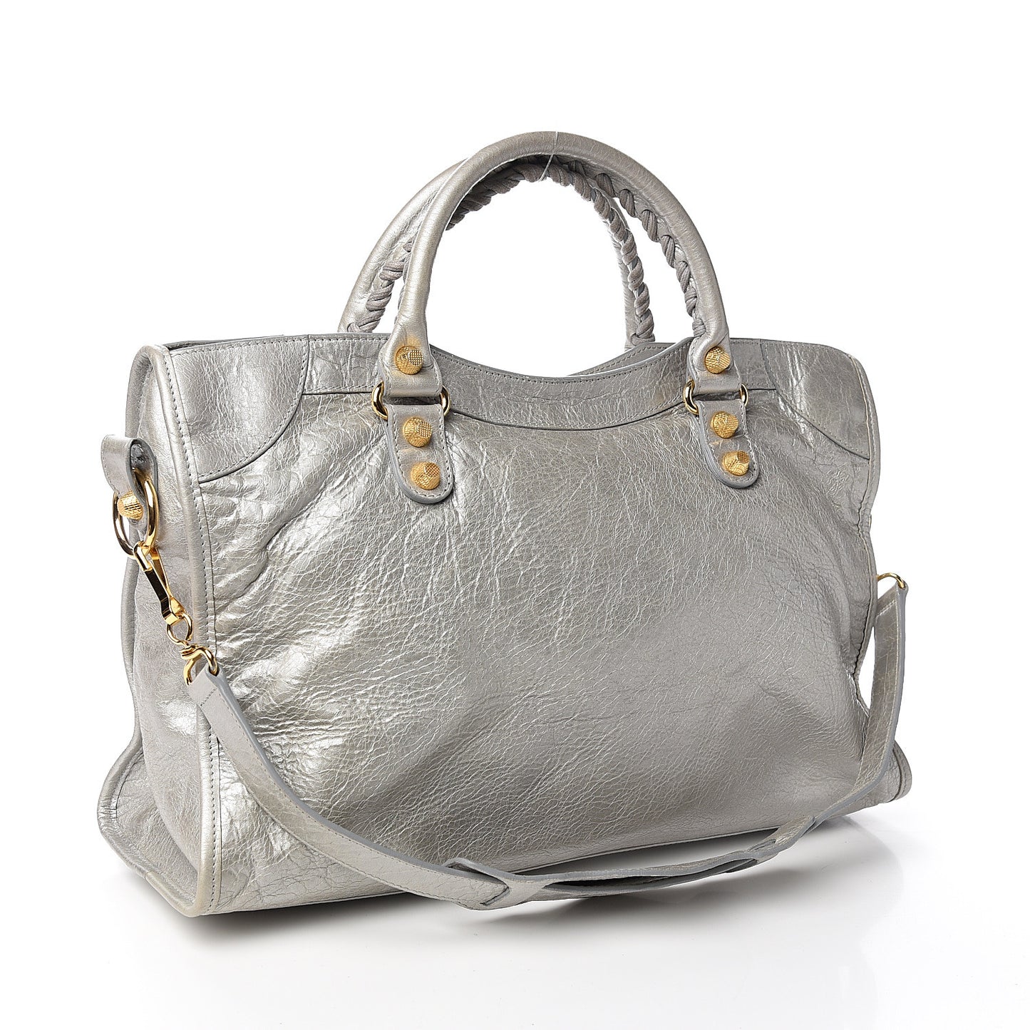 Agneau Giant 12 Gold Hardware City Gris Aluminum