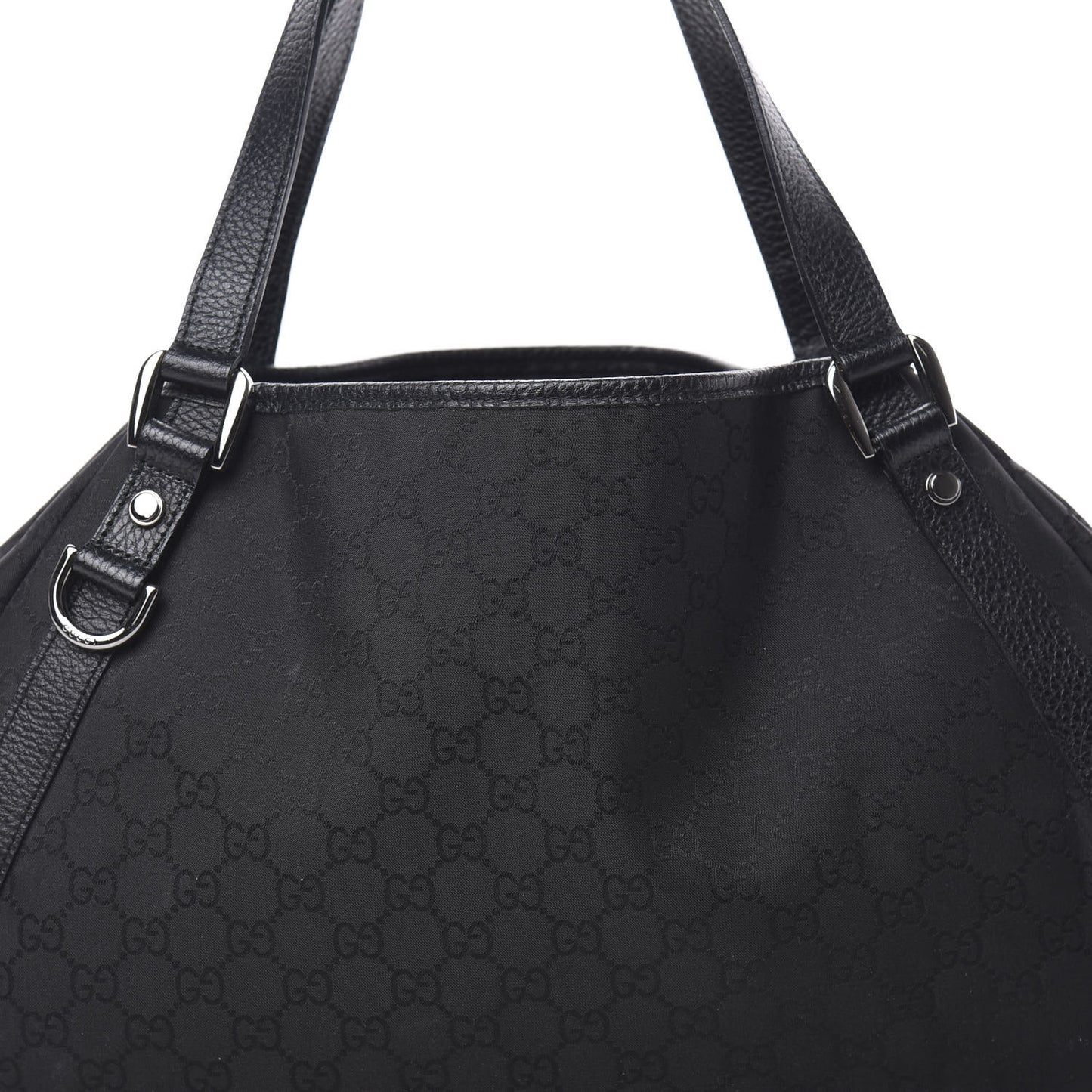 Nylon Monogram Medium Abbey Shoulder Bag Black