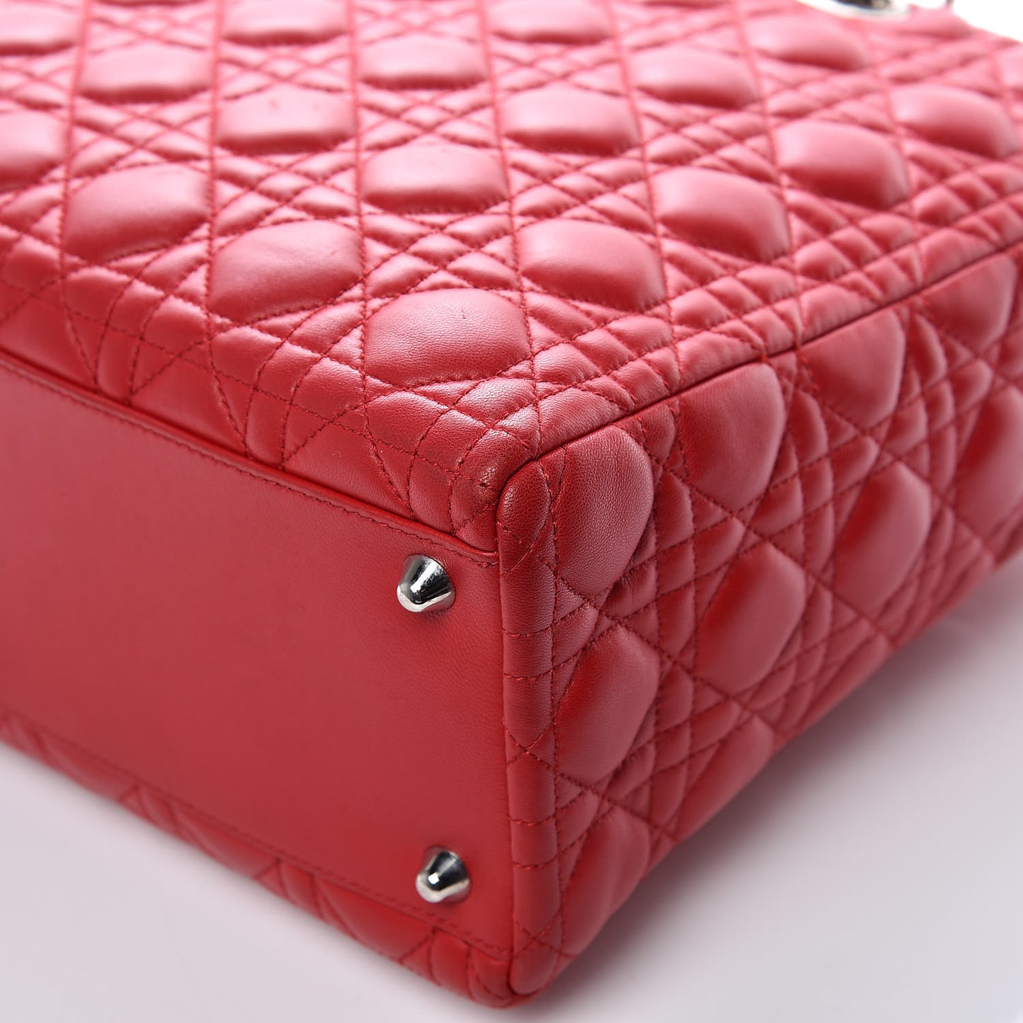Lambskin Cannage Large Lady Dior Red