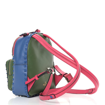 Valentino Garavani Calfskin Colorblock Mini Rockstud Backpack Skin Sorbet Indaco Green Deep Fuxia 2 of 8
