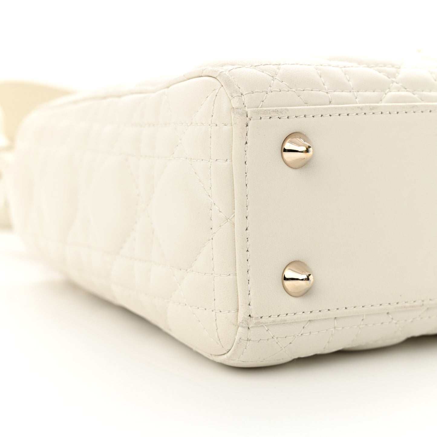 Lambskin Cannage Small Lucky Badges My Lady Dior White