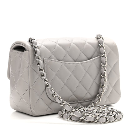Chanel Lambskin Quilted Mini Rectangular Flap Grey 3 of 11
