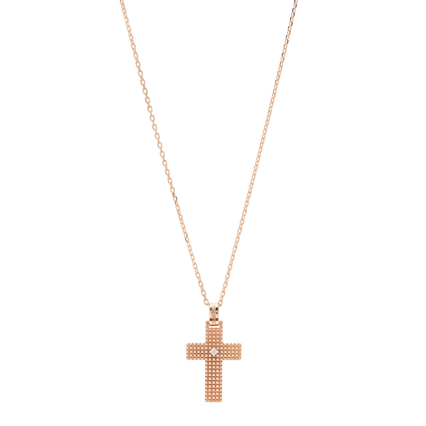 18K Rose Gold Diamond Metropolitan Cross Pendant Necklace