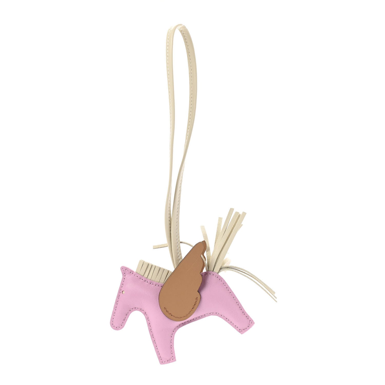 Hermes Milo Lambskin Grigri Rodeo Pegase Horse Bag Charm PM Mauve Sylvestre Craie Chai 1 of 4