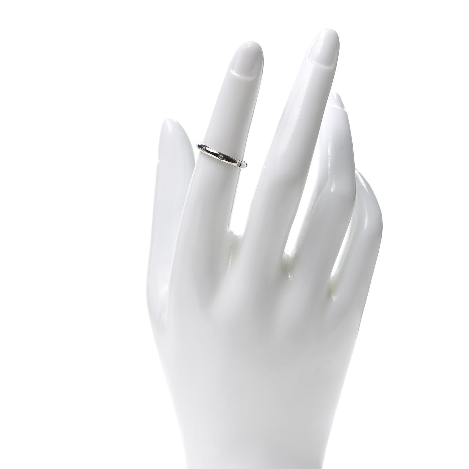 Cartier Platinum 3 Diamond 2.6mm 1895 Wedding Band Ring 50 5.25 2 of 6