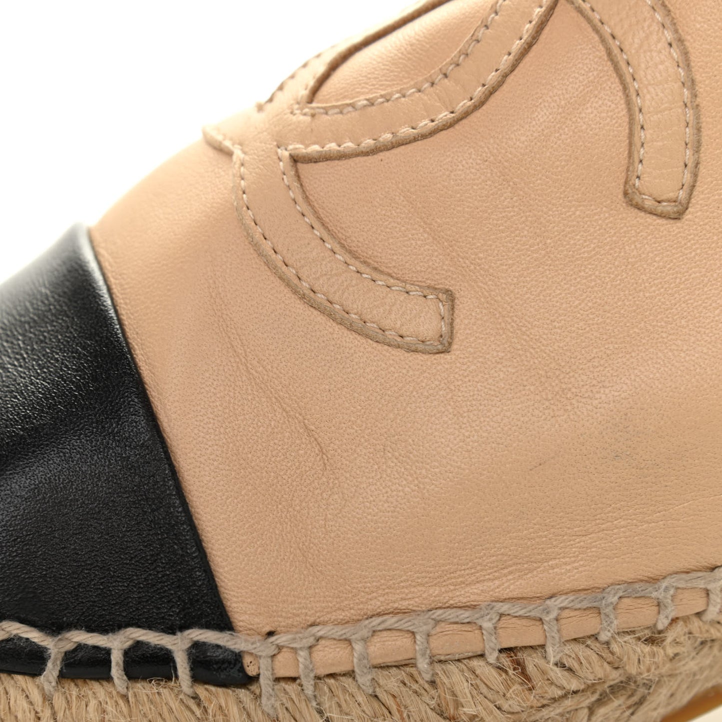 Lambskin CC Espadrilles 39 Beige Black