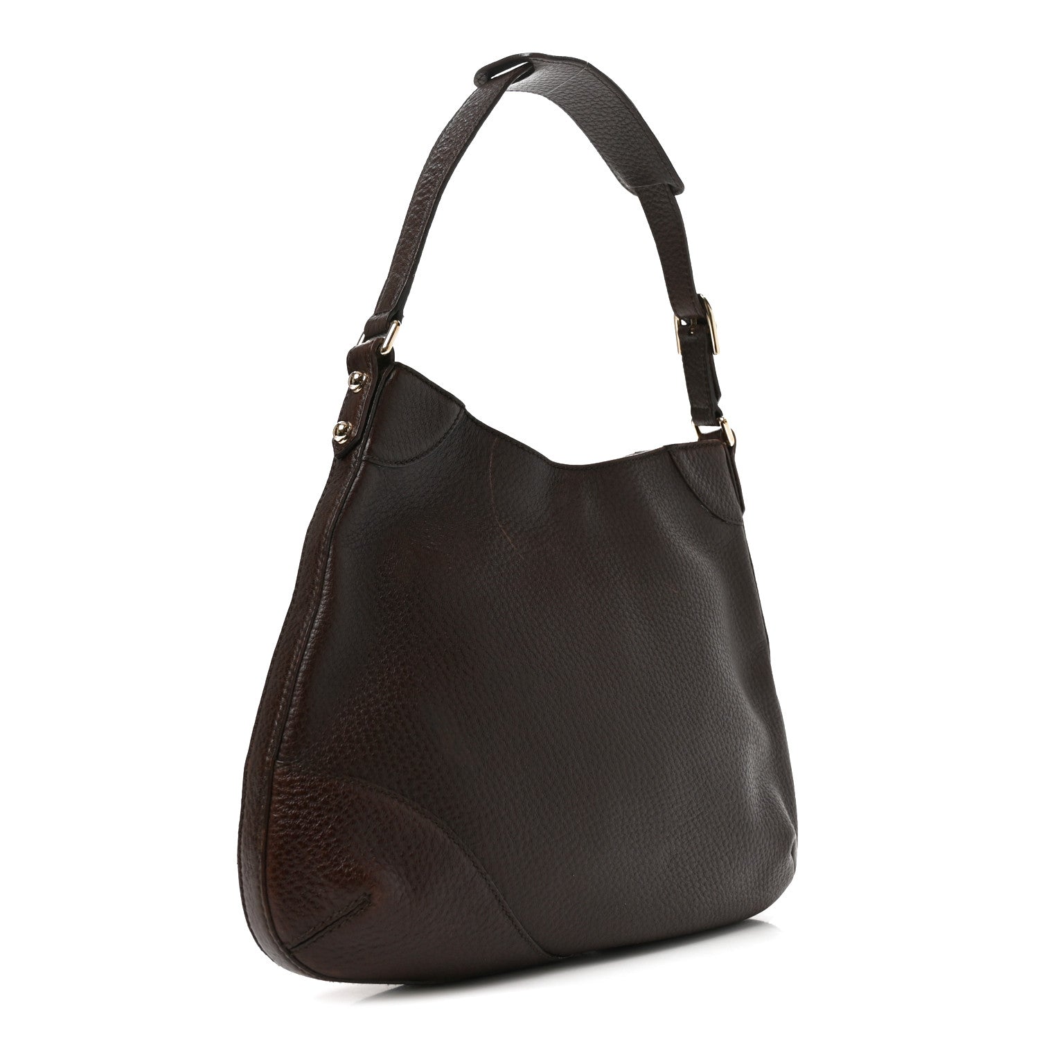 Gucci Grained Calfskin Hasler Hobo Brown 3 of 10