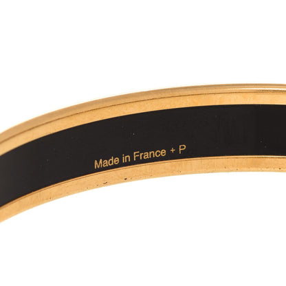 Hermes Enamel Printed Narrow Balcons Du Guadalquivir Bracelet 70 Black 5 of 6