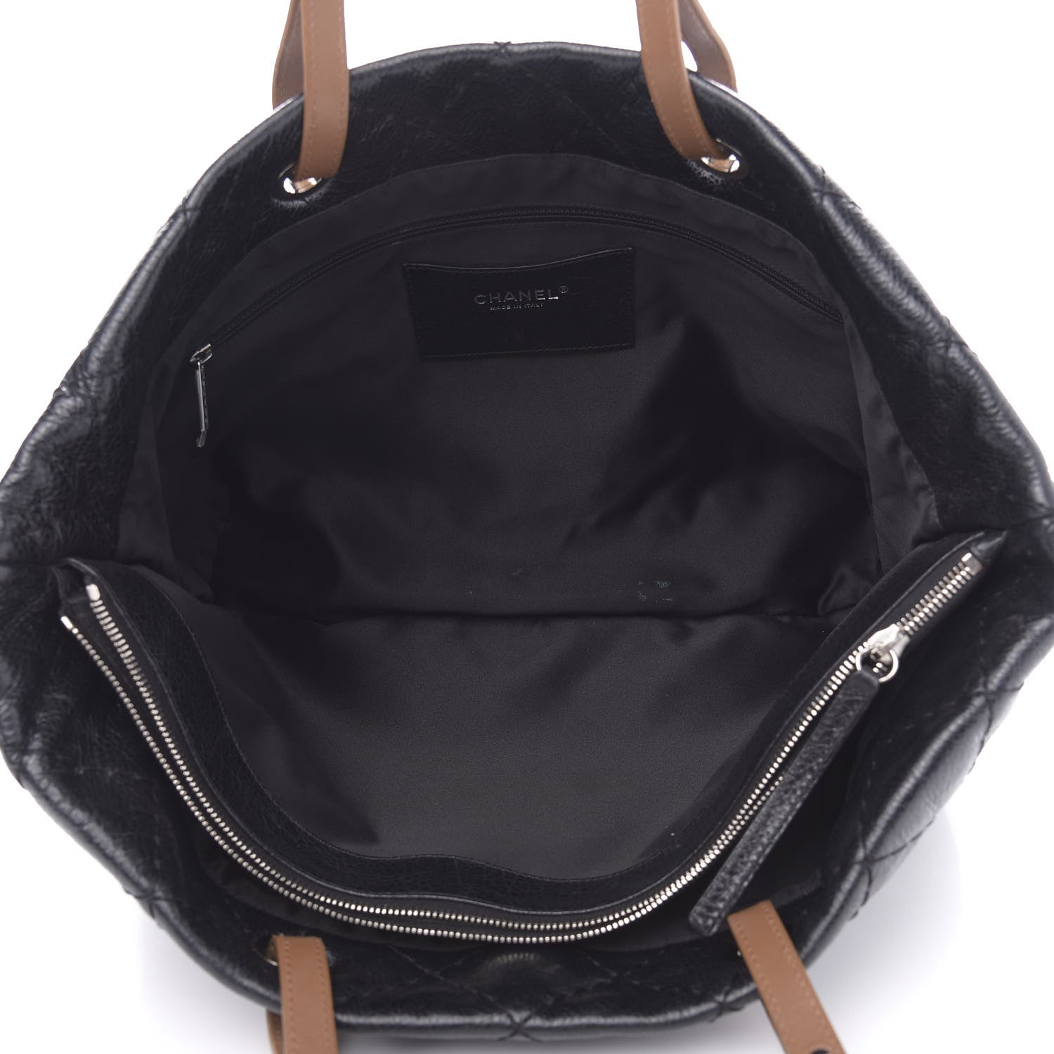 Chanel Glazed Calfskin Large On The Road Tote Black 6 of 12