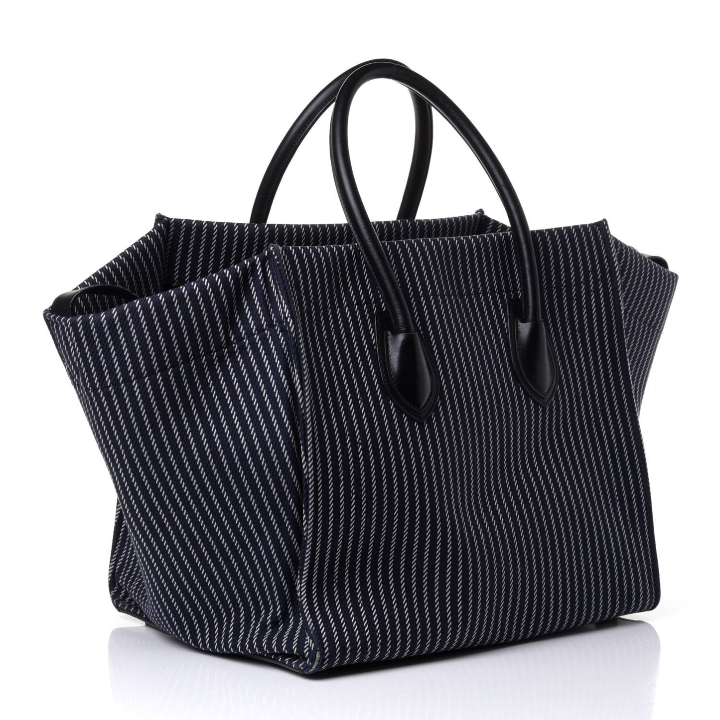 Cotton Canvas Striped Medium Phantom Luggage Navy White